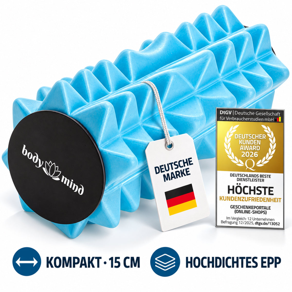 Body & Mind Mini-Faszienrolle für gezielte Muskelentspannung 15 cm