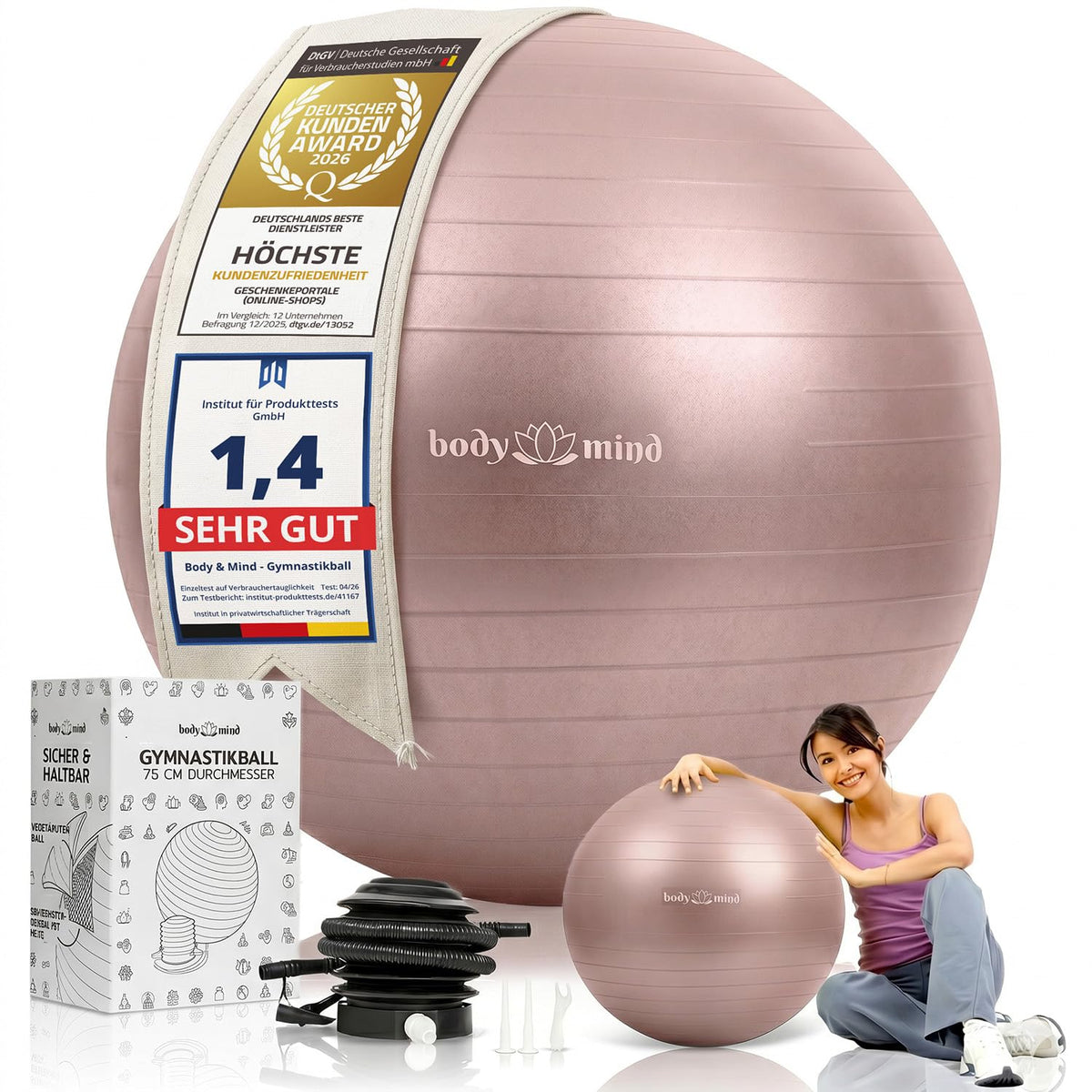Body & Mind Gymnastikball in Rose – Amazon-Hero B0G25PTX52
