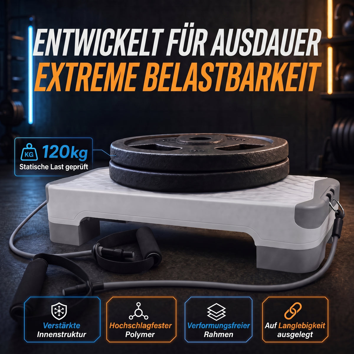 body & mind Aerobic Stepper – höhenverstellbar in 3 Ausführungen