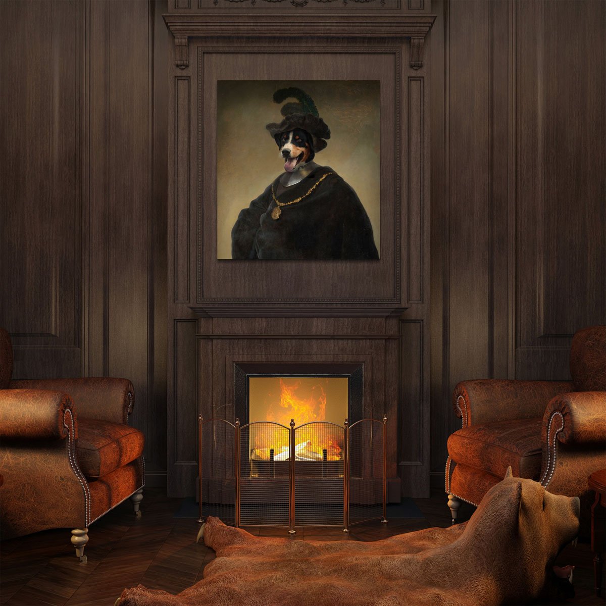 Barock-Tier-Portrait-Hunde-Gemaelde