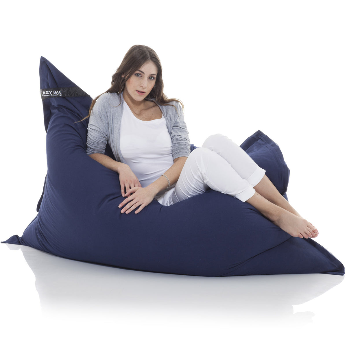 LazyBag Baumwolle Blau – Sitzansicht #Variante_Blau