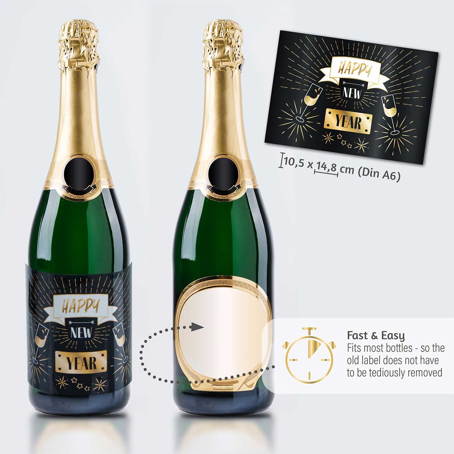 3x Flaschenetikett Flaschen Aufkleber - Verdient bestanden - zum Feiern von Prüfungen