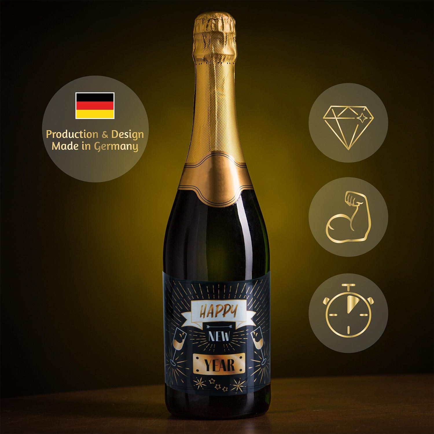 3x Flaschenetikett Flaschen Aufkleber - Verdient bestanden - zum Feiern von Prüfungen