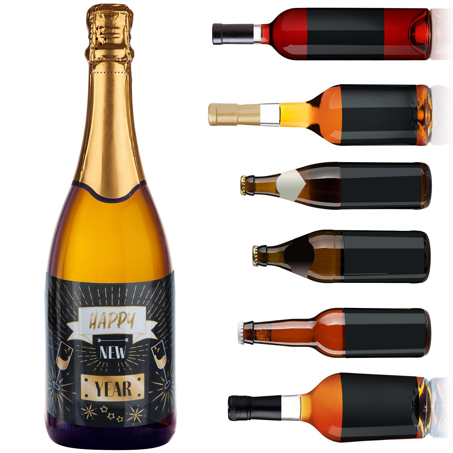 3x Flaschenetikett Flaschen Aufkleber - Verdient bestanden - zum Feiern von Prüfungen