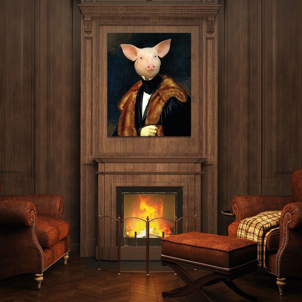 Gemaelde-Schwein-Barock-Portrait