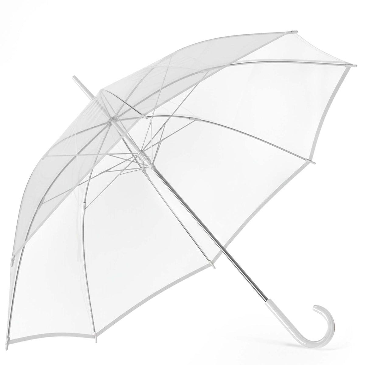 Transparenter Regenschirm 100cm - Durchsichtiger Stockschirm Elegant