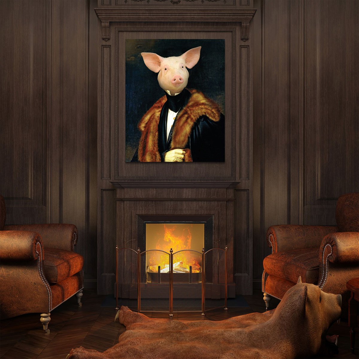 Portrait-Schweine-Gemaelde