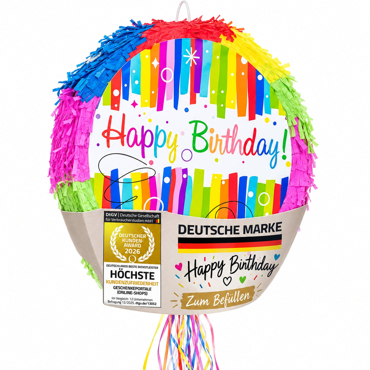 Happy Birthday Pinata - Party-Dekoration zum Befüllen | B0F2T8CZXY