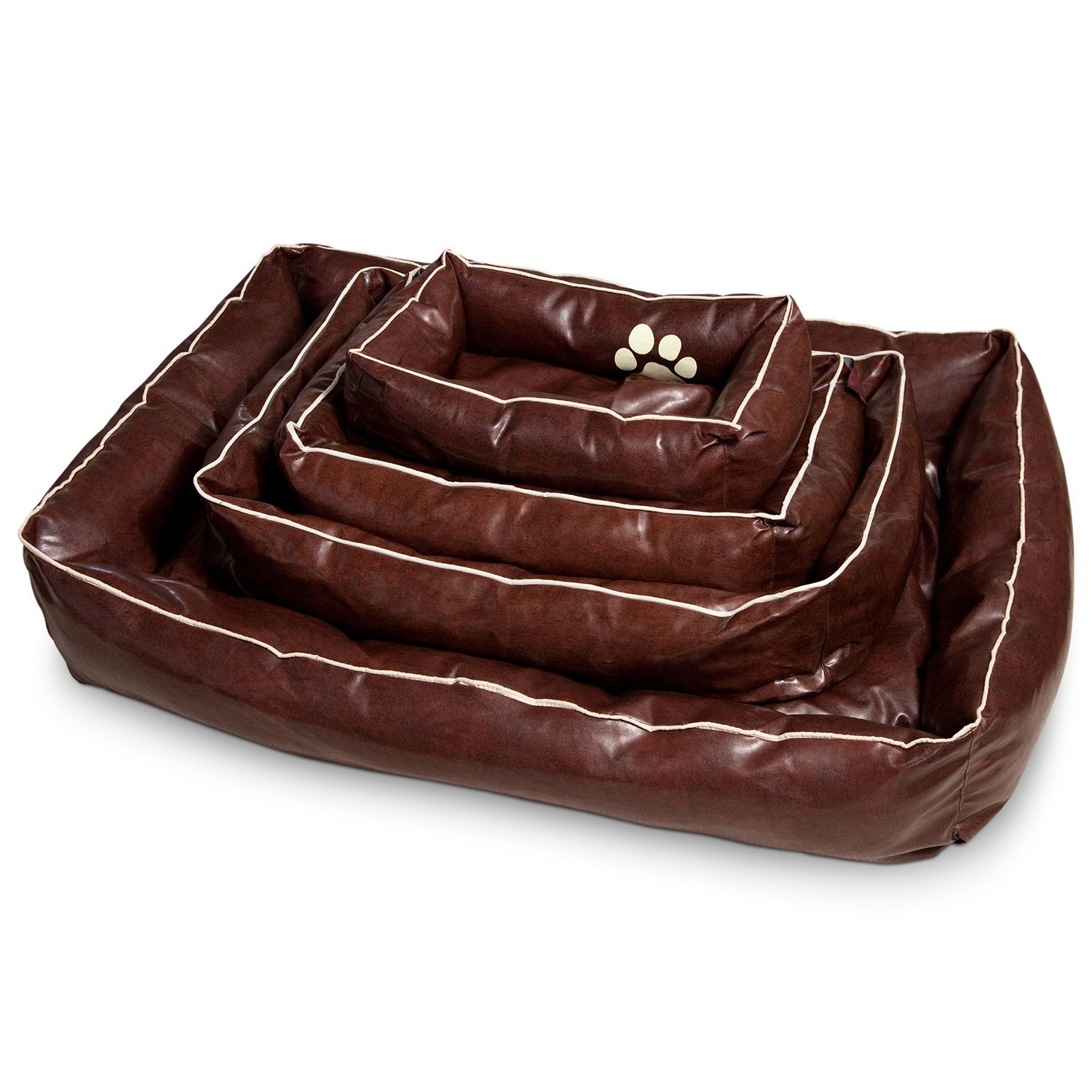 Smoothy-Hundekissen-Leder-Braun