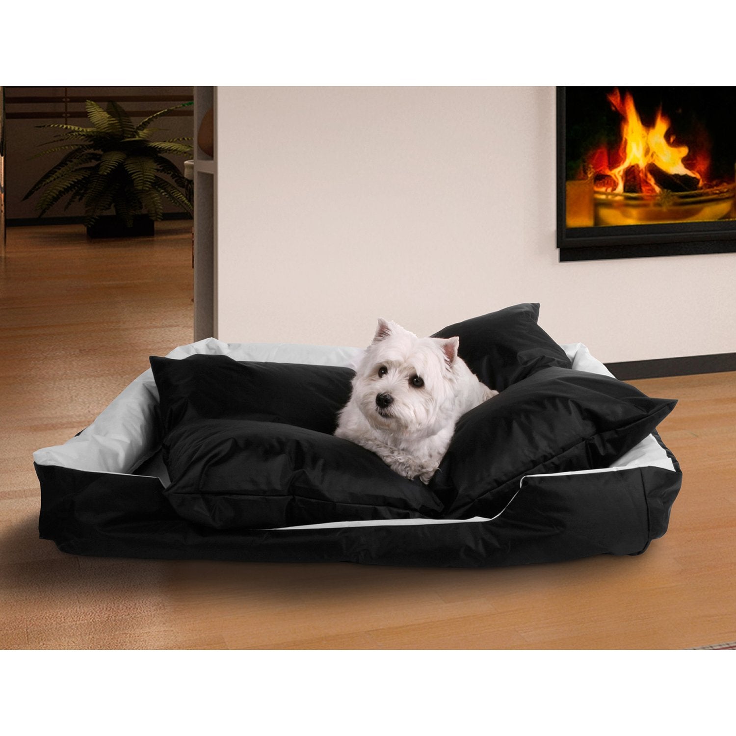 Smoothy-Hundekorb-Supreme-schwarz-weiss