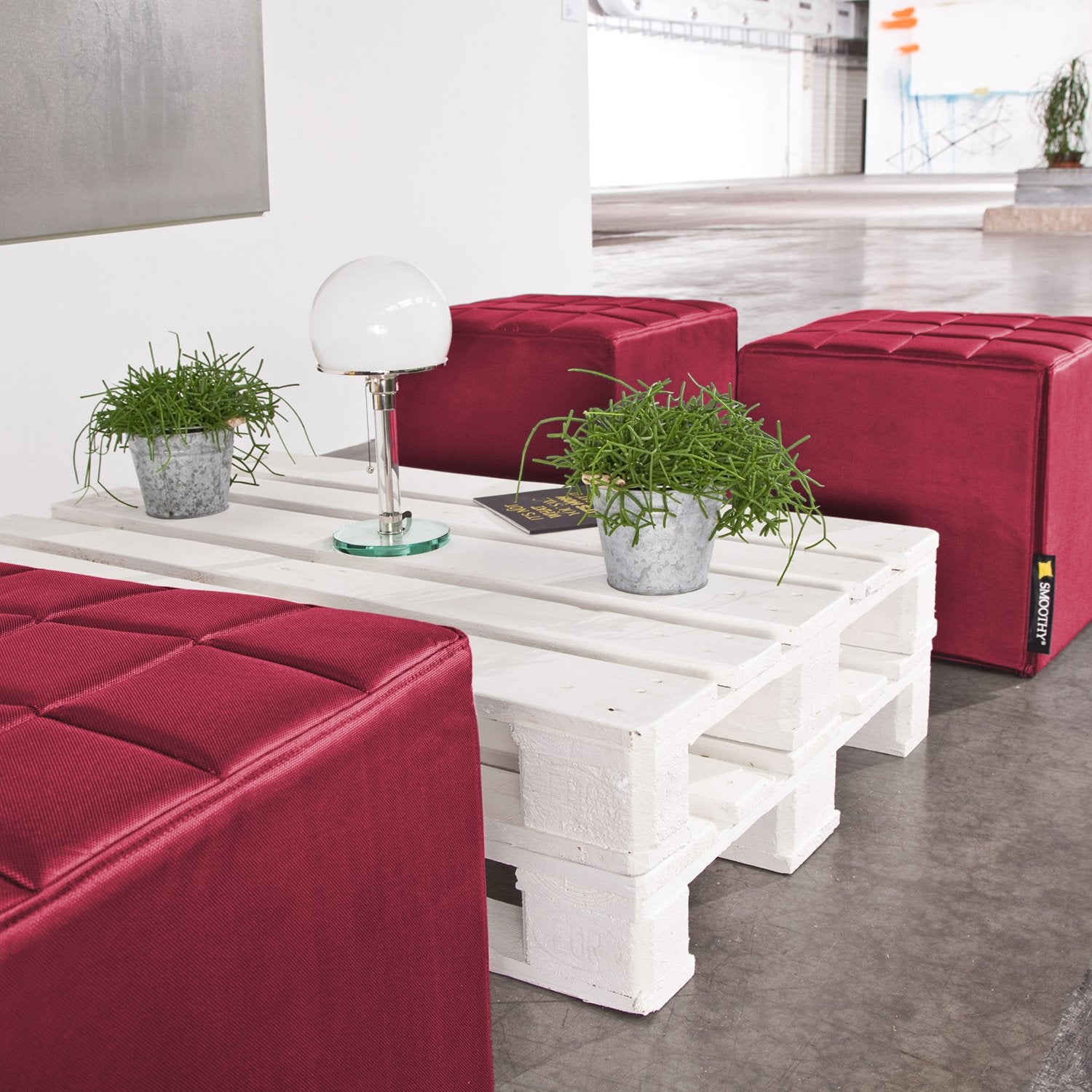 Smoothy-Lounge-Sitzwurfel-Bordeaux