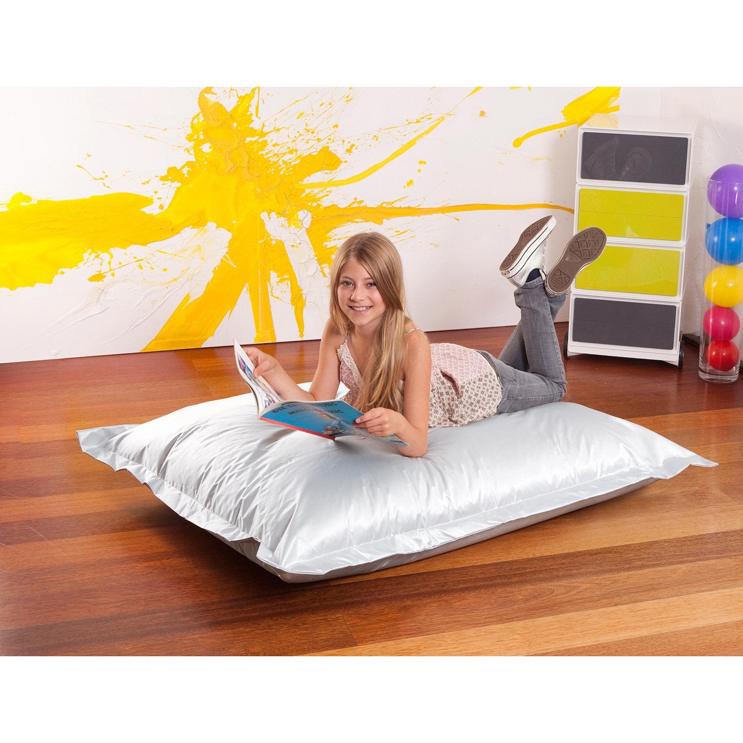 Smoothy-Sitzkissen-Junior-Metallic-Silber