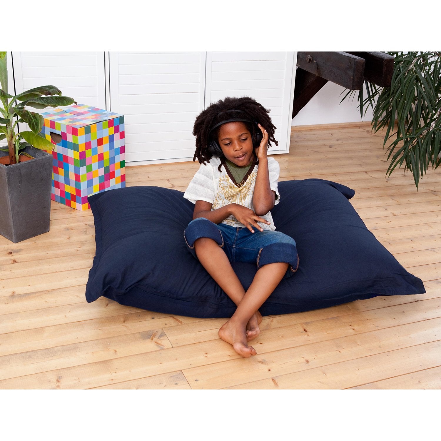 Smoothy-Sitzsack-Junior-Baumwolle-blau