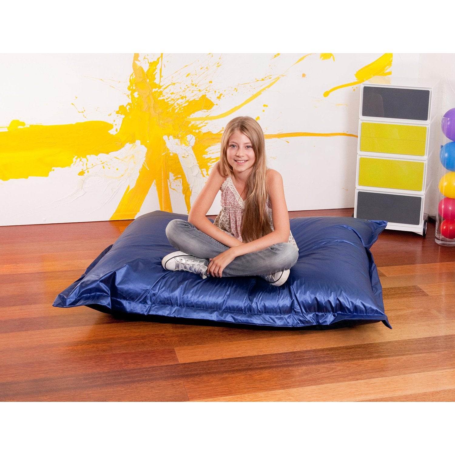 Smoothy-Sitzsack-Junior-Metallic-Blau