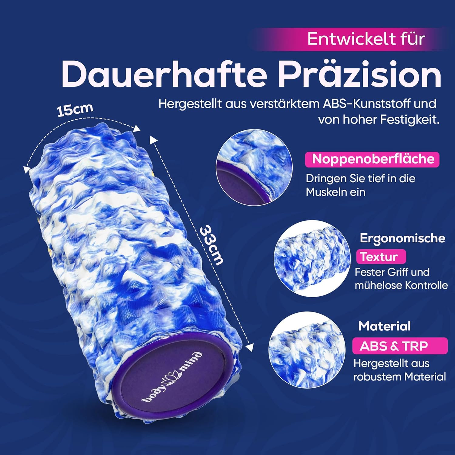 Body & Mind Faszienrolle – Massage-Rolle für Faszientraining