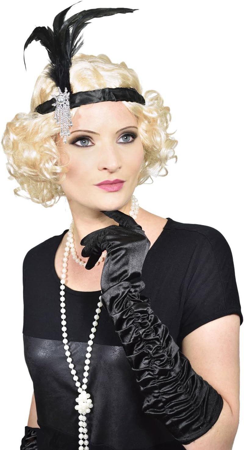 Elegante Charleston-Handschuhe 55 cm - Lange 1920er Satin-Handschuhe