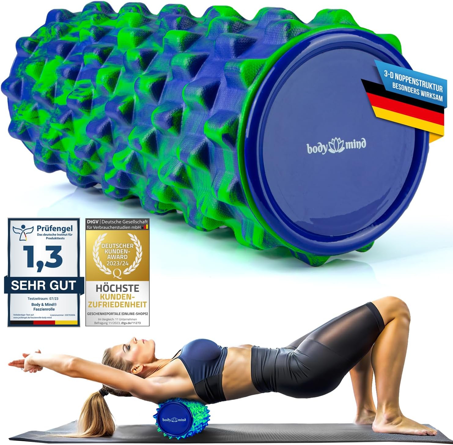 Body & Mind Faszienrolle – Massage-Rolle für Faszientraining