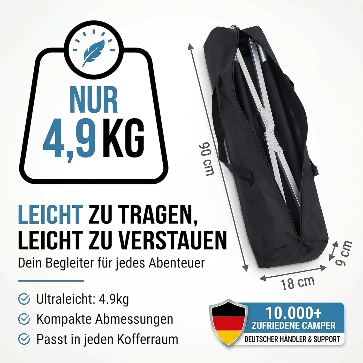 Faltbares Army Feldbett aus Aluminium - Stabiles Campingbett