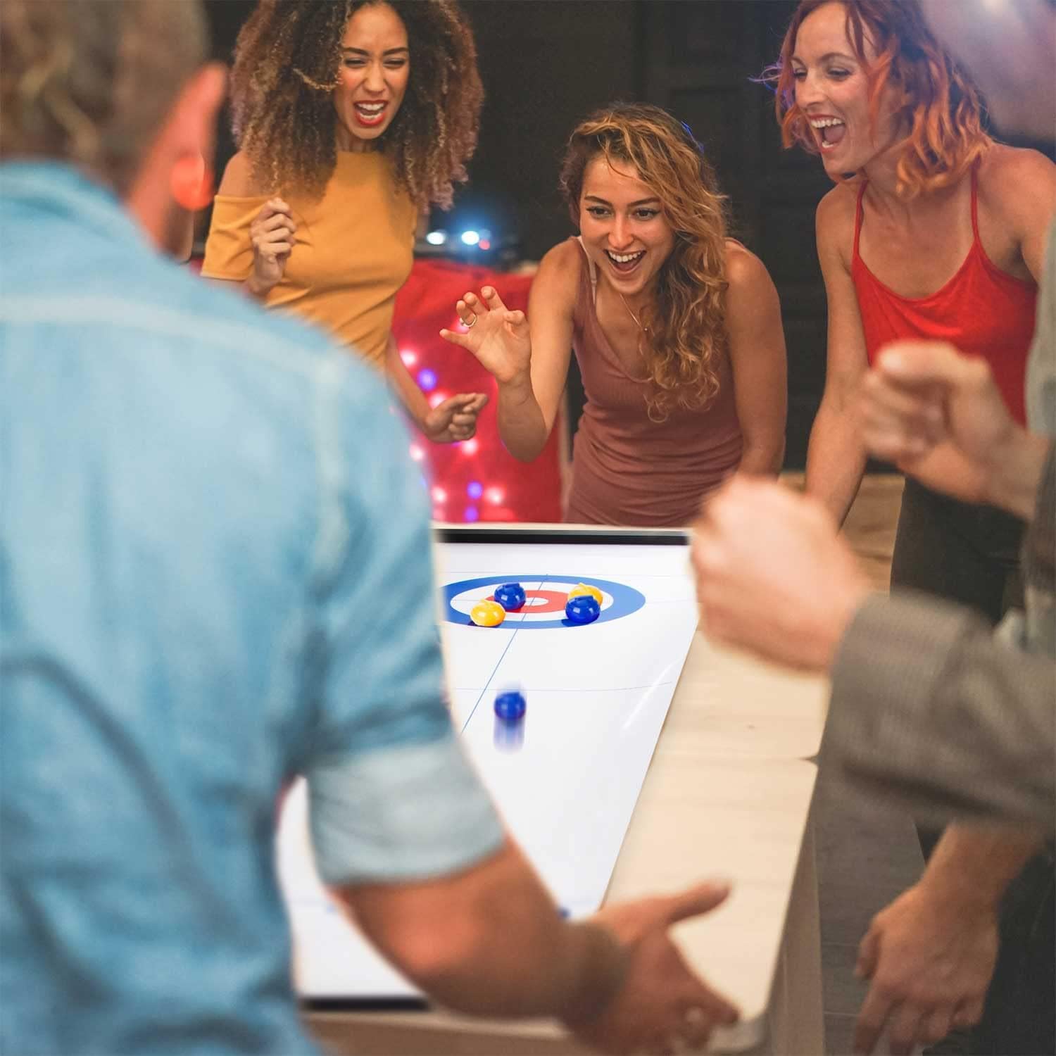 Curling Spiel Set - Tisch-Eisstockschießen & Shuffleboard für Familien