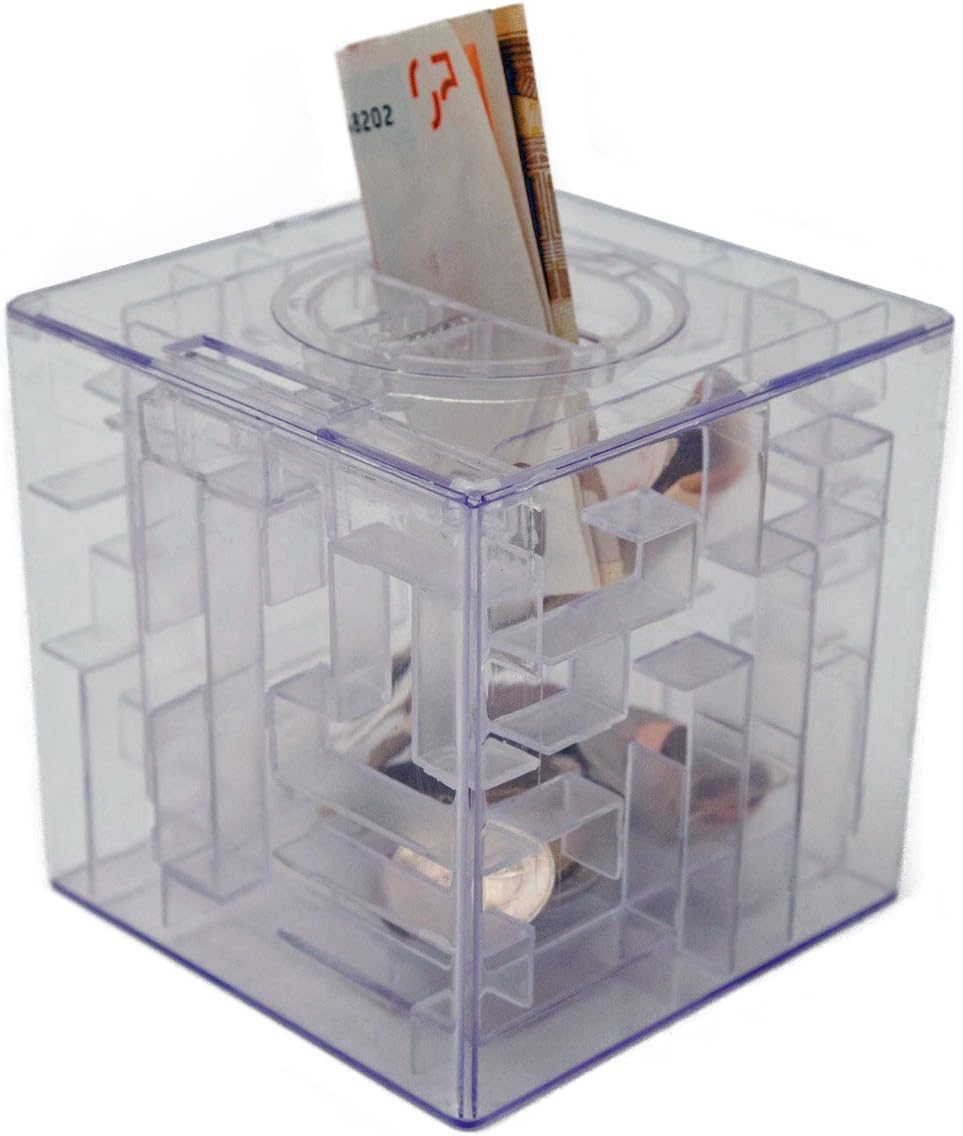 3D Spardose mit Kugel-Labyrinth - Geldgeschenk-Puzzle für Knobelfans