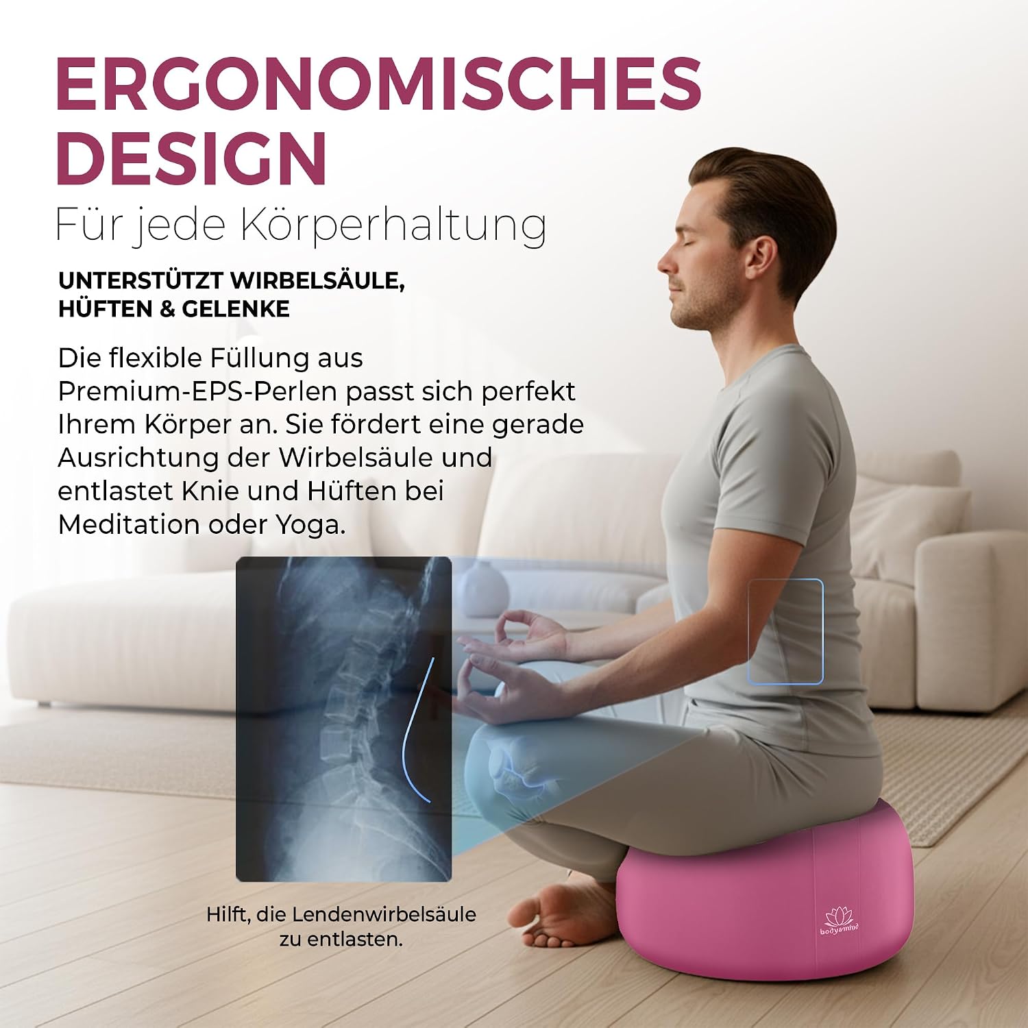 Yoga Meditationskissen - Ergonomisches Bodenkissen zur Entspannung
