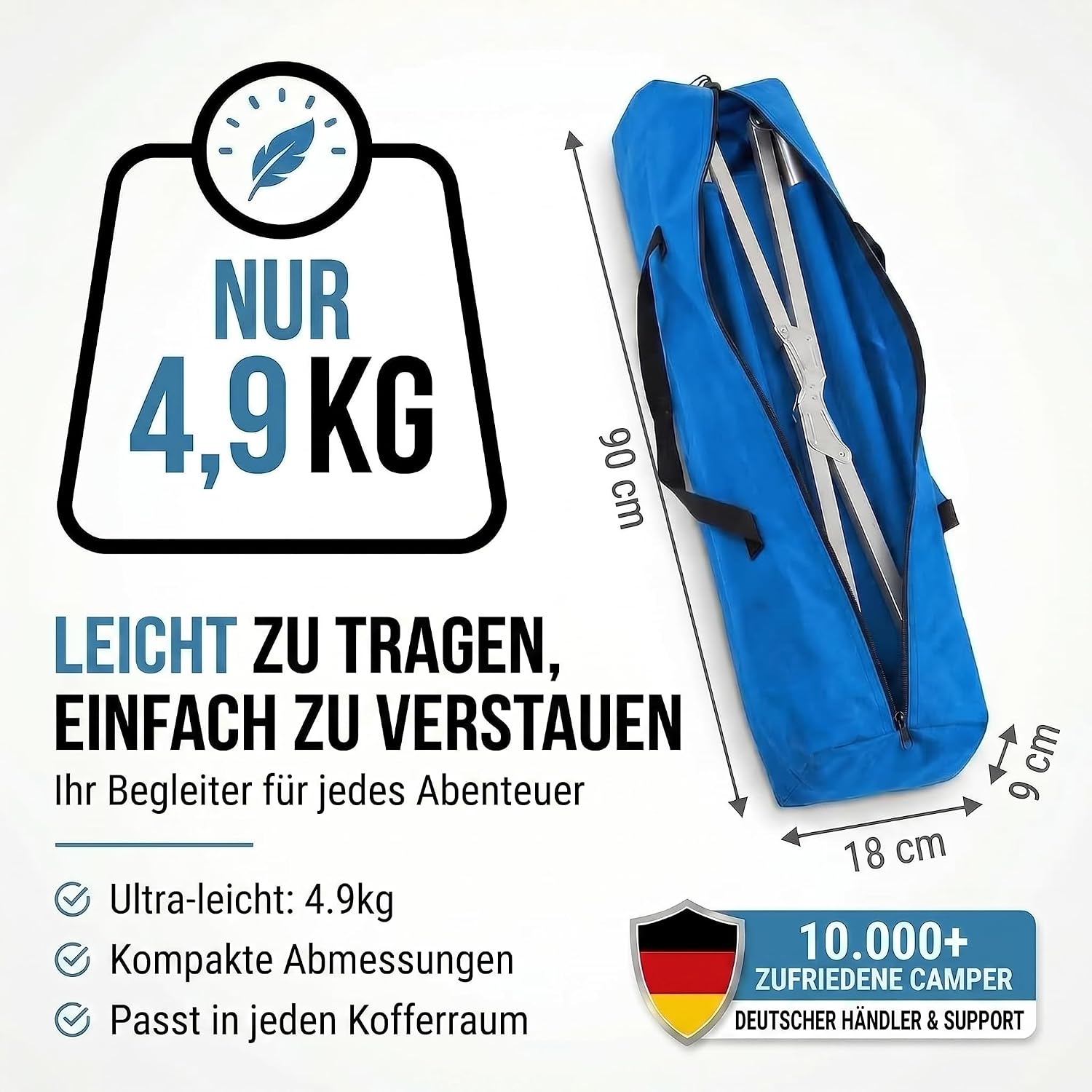 Faltbares Army Feldbett aus Aluminium - Stabiles Campingbett