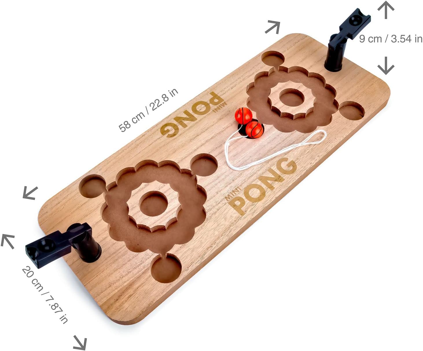 Mini Beer Pong Spieltisch Holz - Kompaktes Trinkspiel Party Set