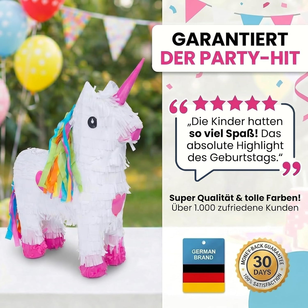 Pinata "Einhorn - Geburtstags Pinatas zum Befüllen