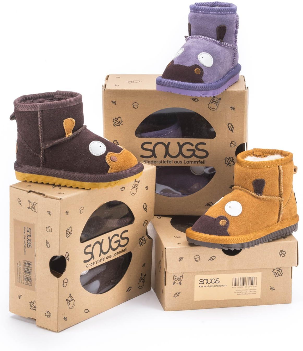 Snugs Kinder Lammfellstiefel – Warme Winterstiefel aus Rauleder
