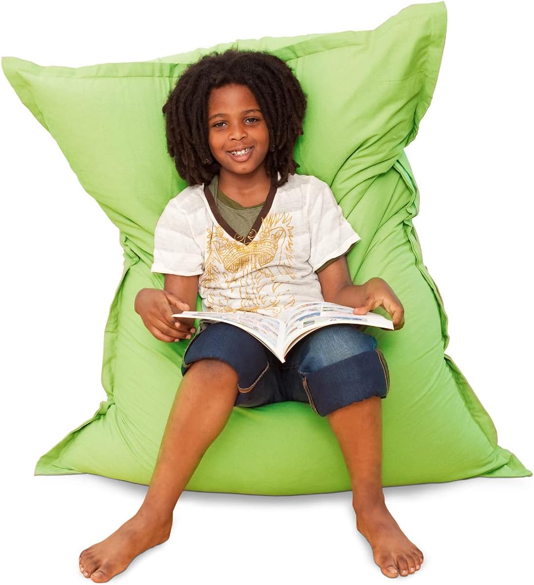 Smoothy Sitzsack Cotton Jr. Grün - Bequemer Kindersitzsack