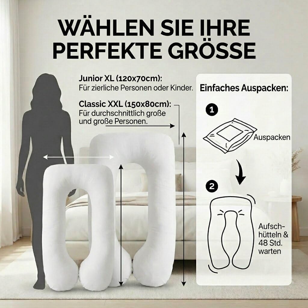 U-Form Schwangerschaftskissen & Seitenschläferkissen Stillkissen