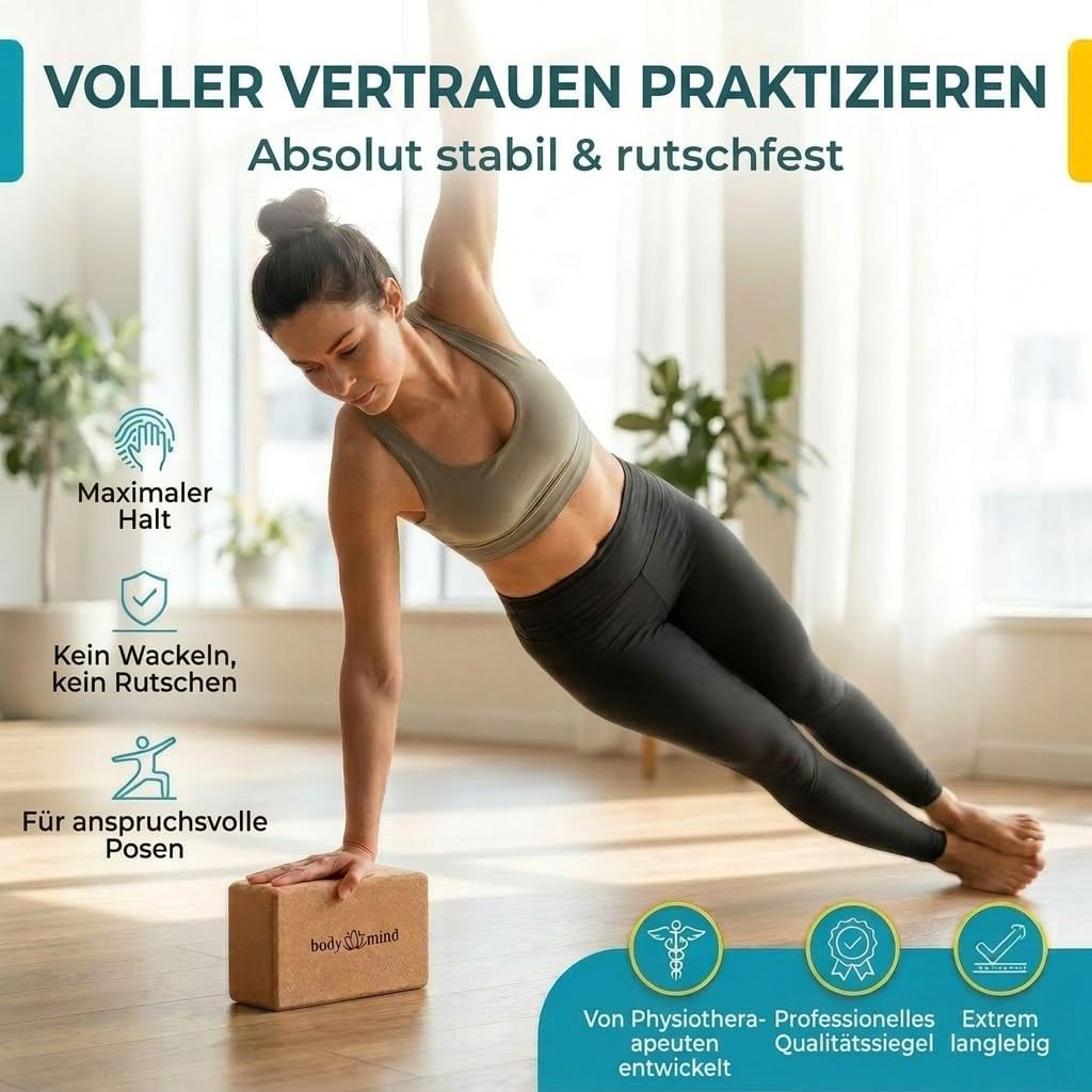 Yoga-Block aus Kork 2er-Set - Rutschfest & Stabil für Ihr Yoga