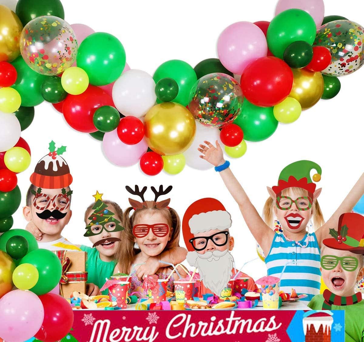 32-tlg. Weihnachts-Fotobox Requisiten Set für lustige Party-Selfies