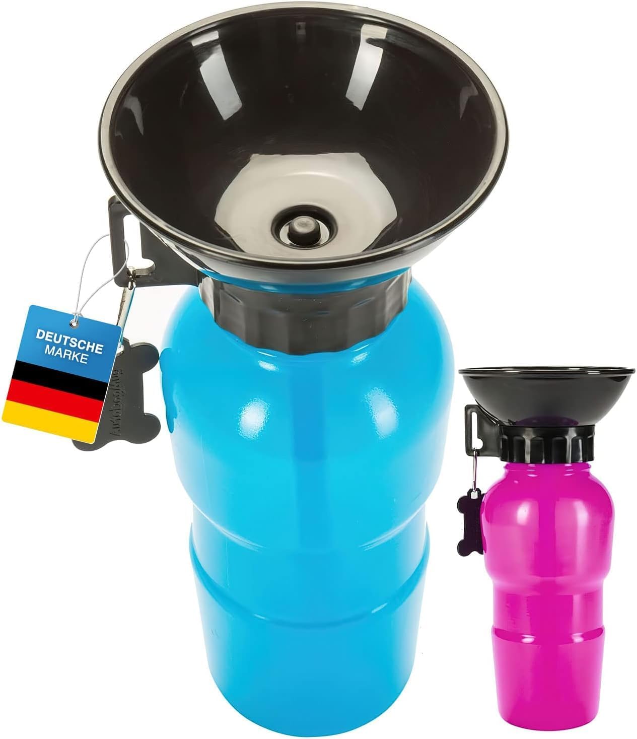 Hunde-Trinkflasche 600ml mit Napf – Auslaufsicher für Unterwegs