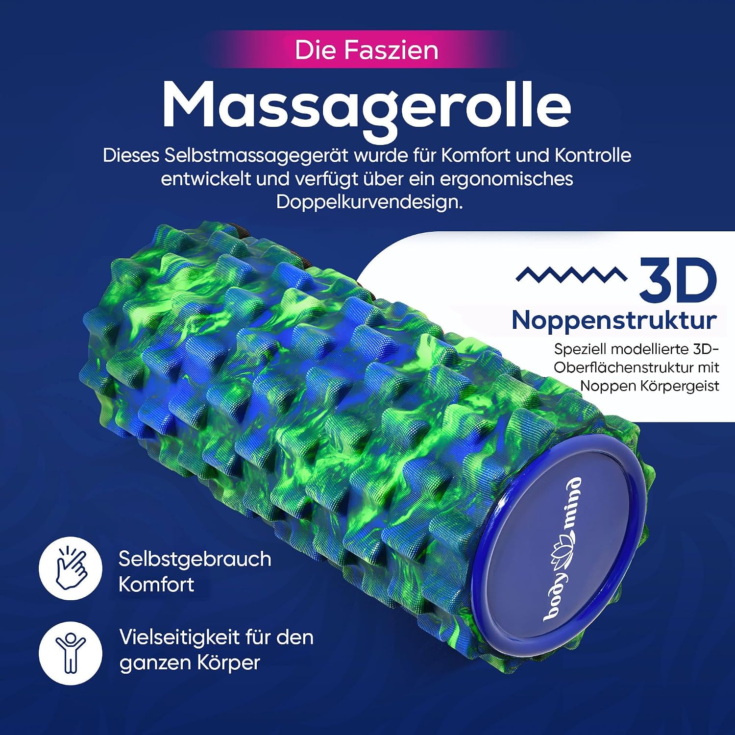 Body & Mind Faszienrolle – Massage-Rolle für Faszientraining