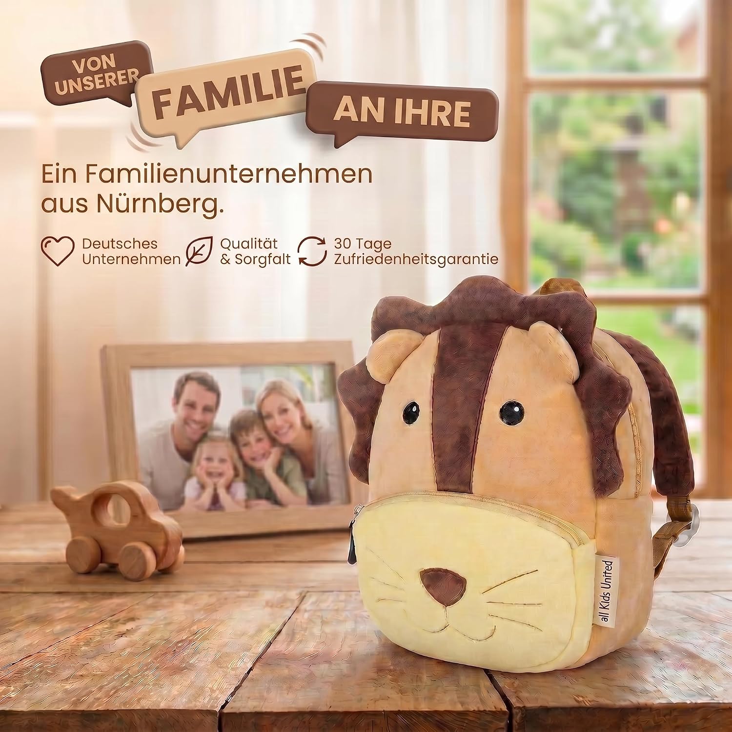 Tier-Kinderrucksack mit Sicherheitsleine für Kleinkinder