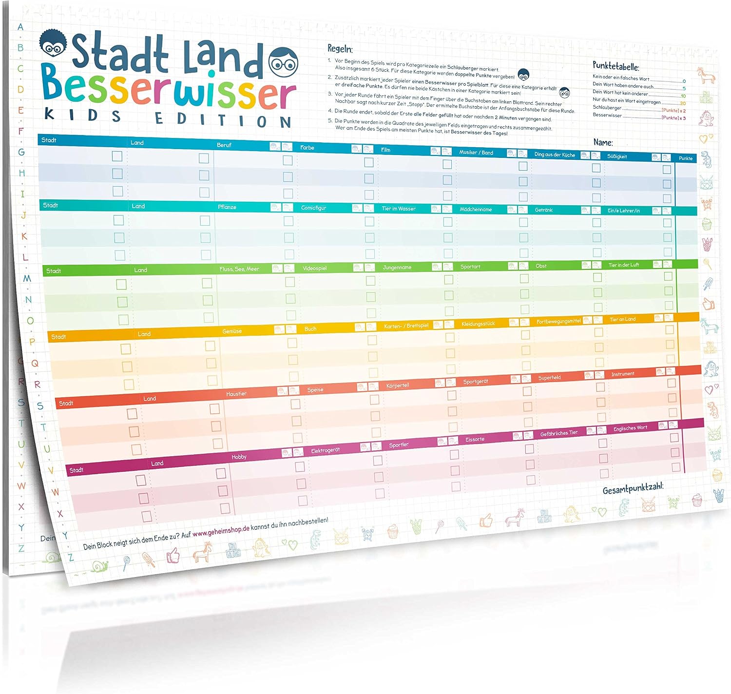 Stadt, Land, Besserwisser XXL – DIN A3 Spielblock für Familien