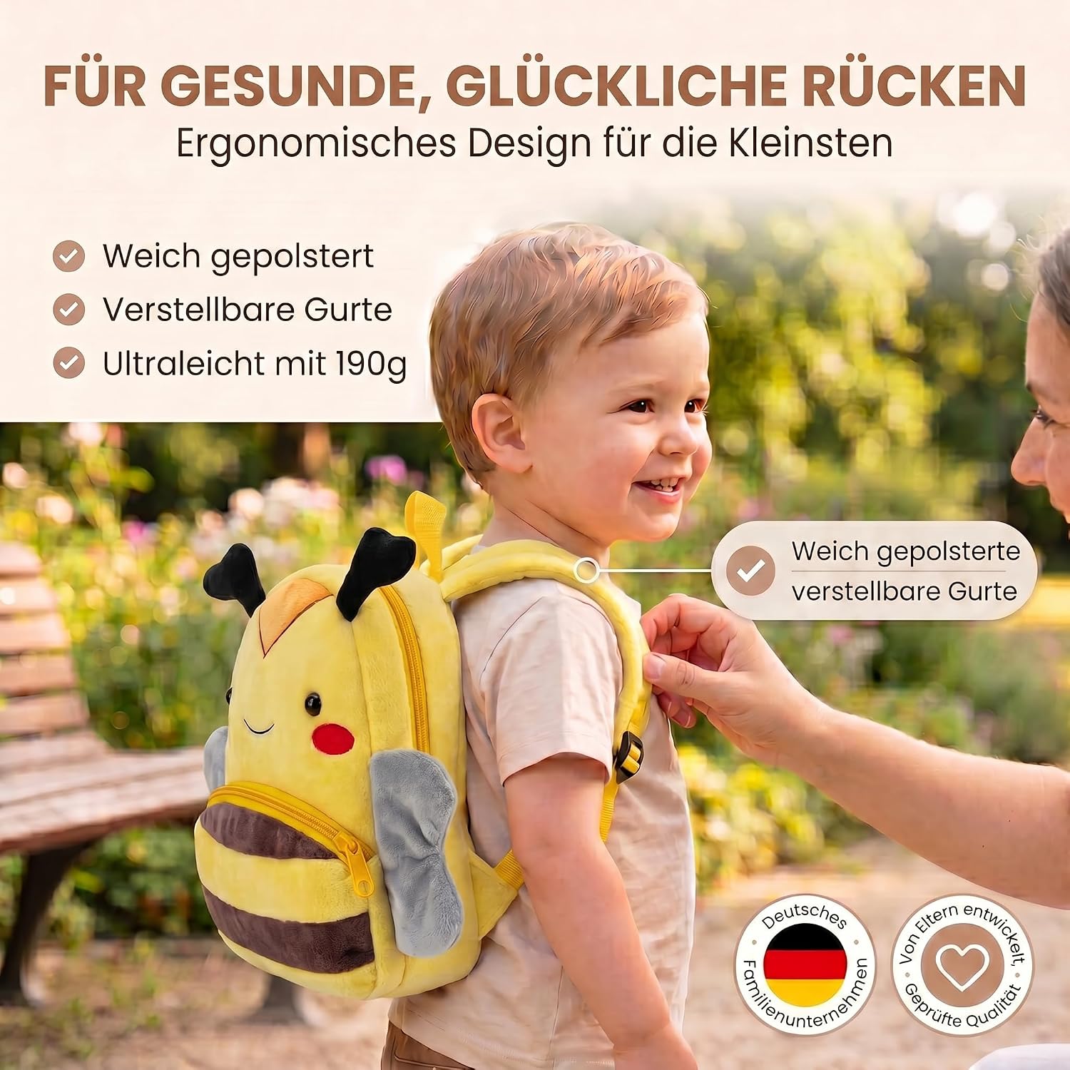 Tier-Kinderrucksack mit Sicherheitsleine für Kleinkinder