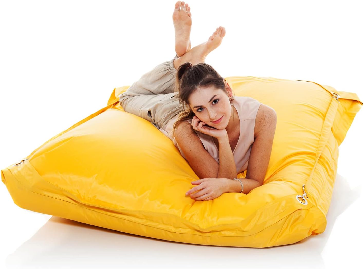 SMOOTHY Outdoor-Sitzsack XXL 450L - Wasserfestes Sitzkissen Gelb