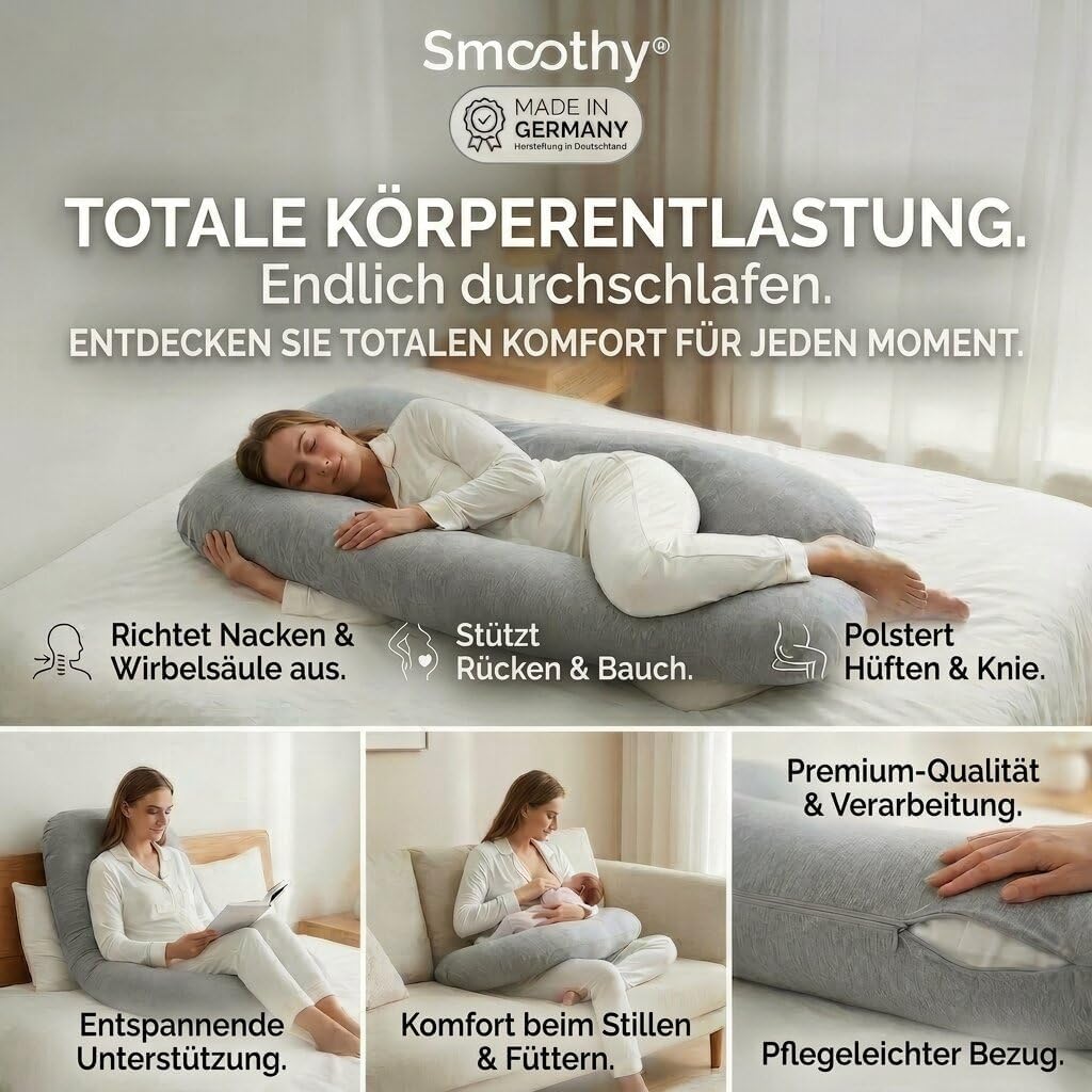 U-Form Schwangerschaftskissen & Seitenschläferkissen Stillkissen