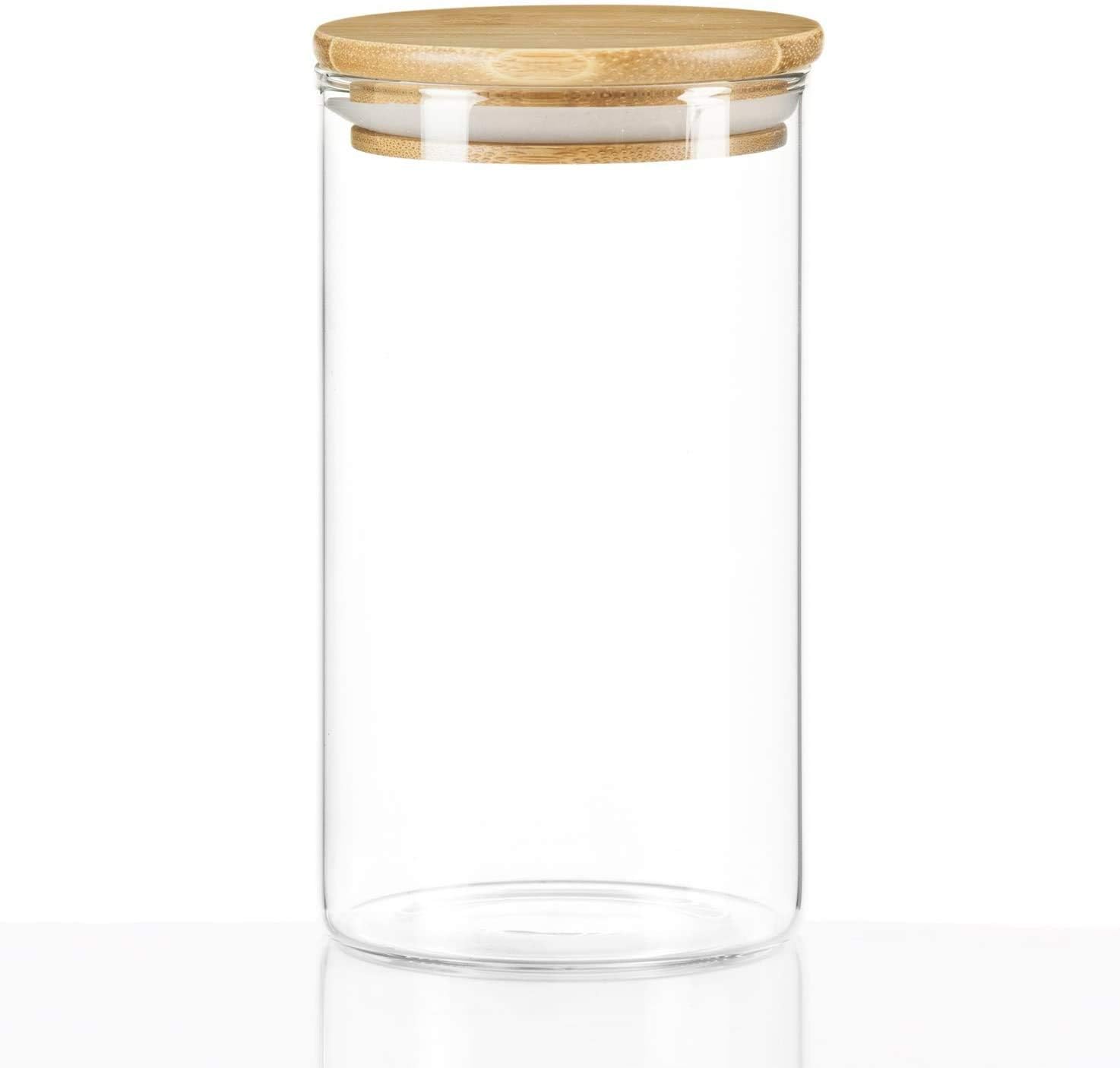 Dimono Vorratsglas aus Borosilikatglas mit Bambus-Deckel (0,5L)