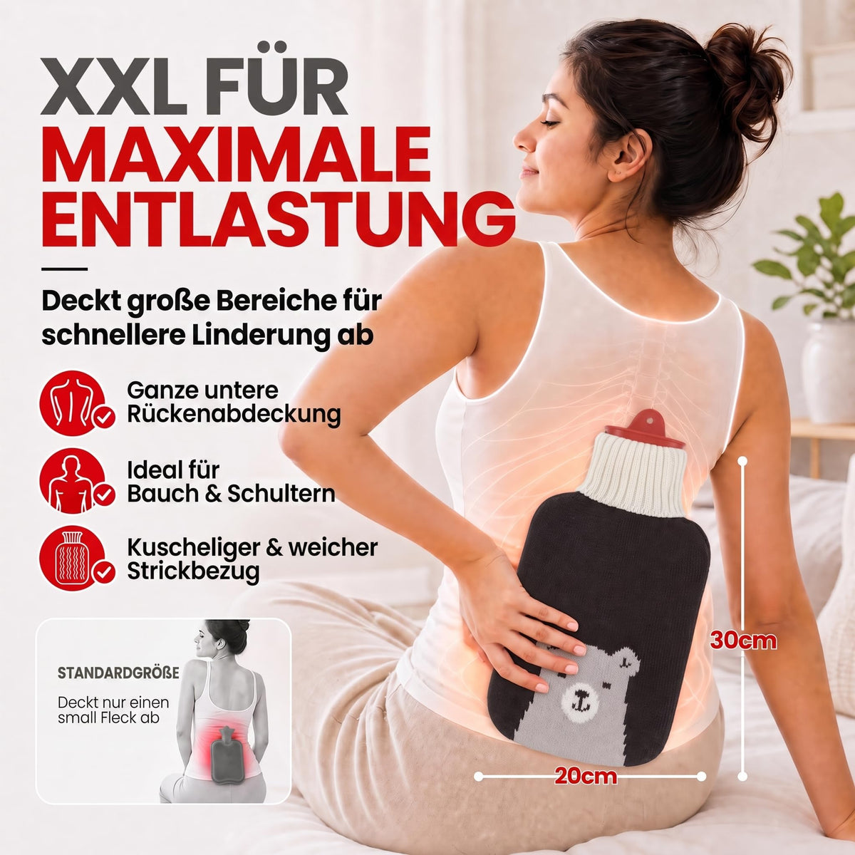 Snoozy 2L Wärmflasche mit flauschigem Hund-Bezug - Kuschelig & Warm – PT04