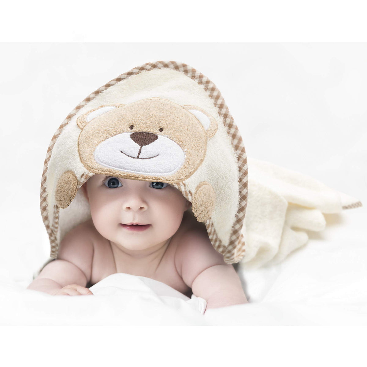 Baby Kapuzenhandtuch Elefant 80x80 cm - Weiches & Saugstarkes Badetuch – Hauptbild