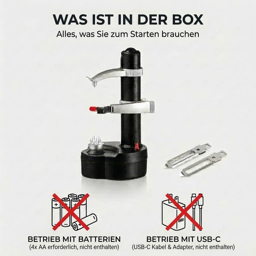 Elektrischer Sparschäler - Automatischer Kartoffelschäler & Obstschäler – PT04