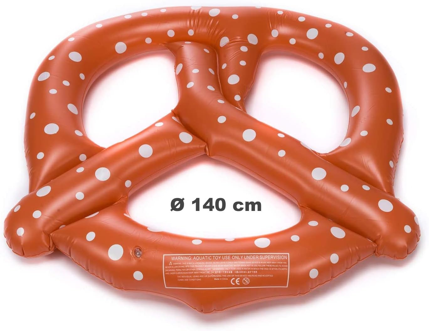 Aufblasbare Brezel XXL Schwimmring - 140 cm Badeinsel für den Pool