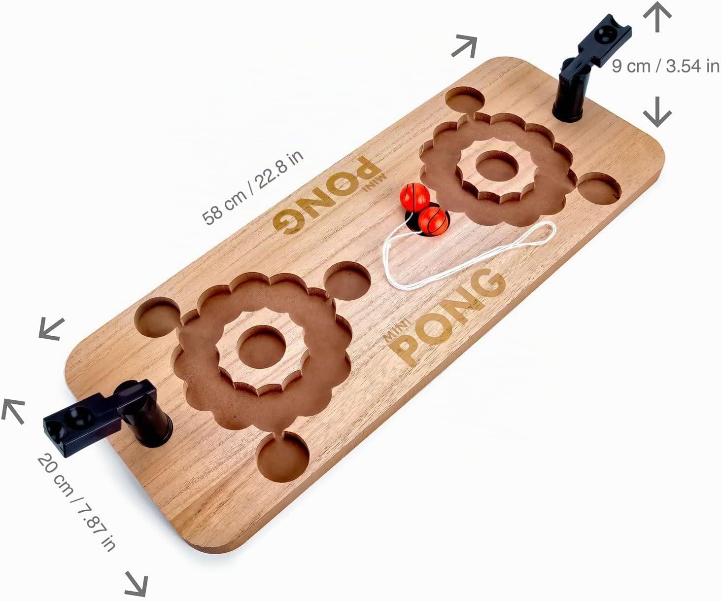 Mini Beer Pong Spieltisch Holz - Kompaktes Trinkspiel Party Set