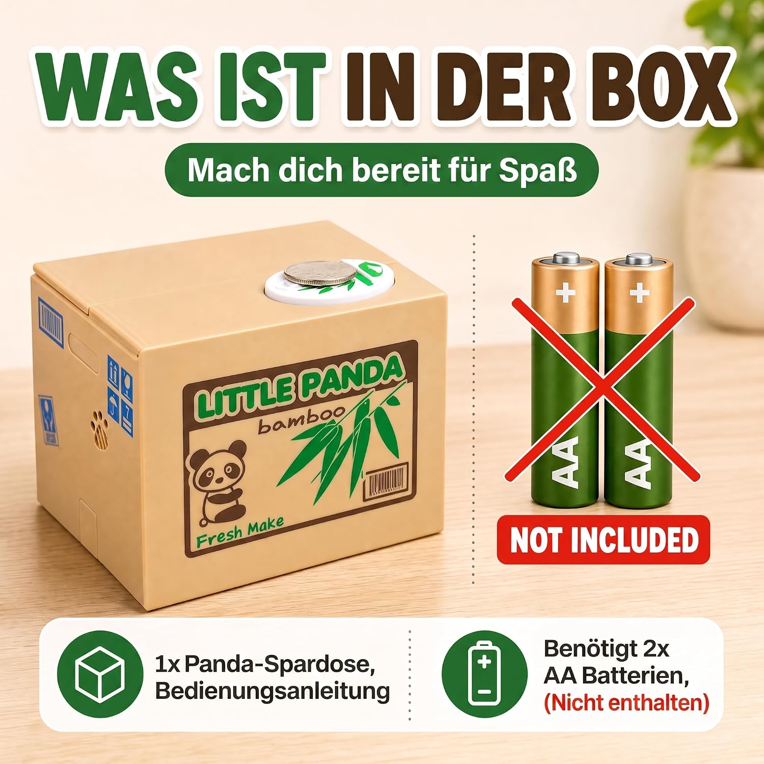Little Panda Spardose - Lustiges elektronisches Sparschwein