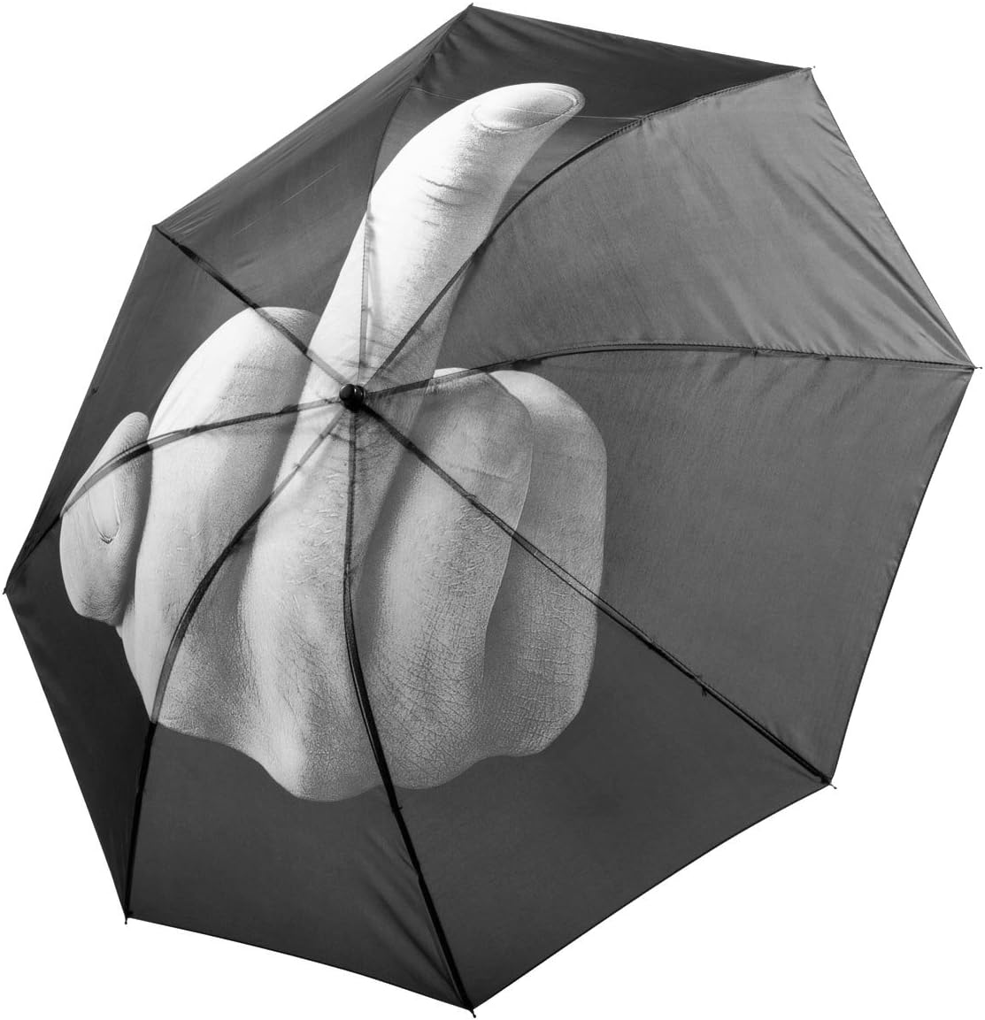 Mittelfinger Regenschirm - Sturmfester Taschenschirm mit Automatik