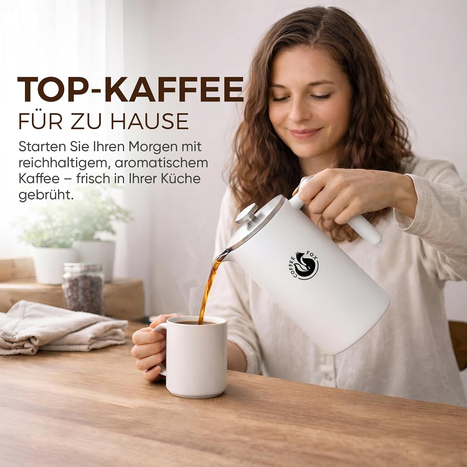 Edelstahl French Press 350ml - Bruchfeste Kaffeebereiter Kanne