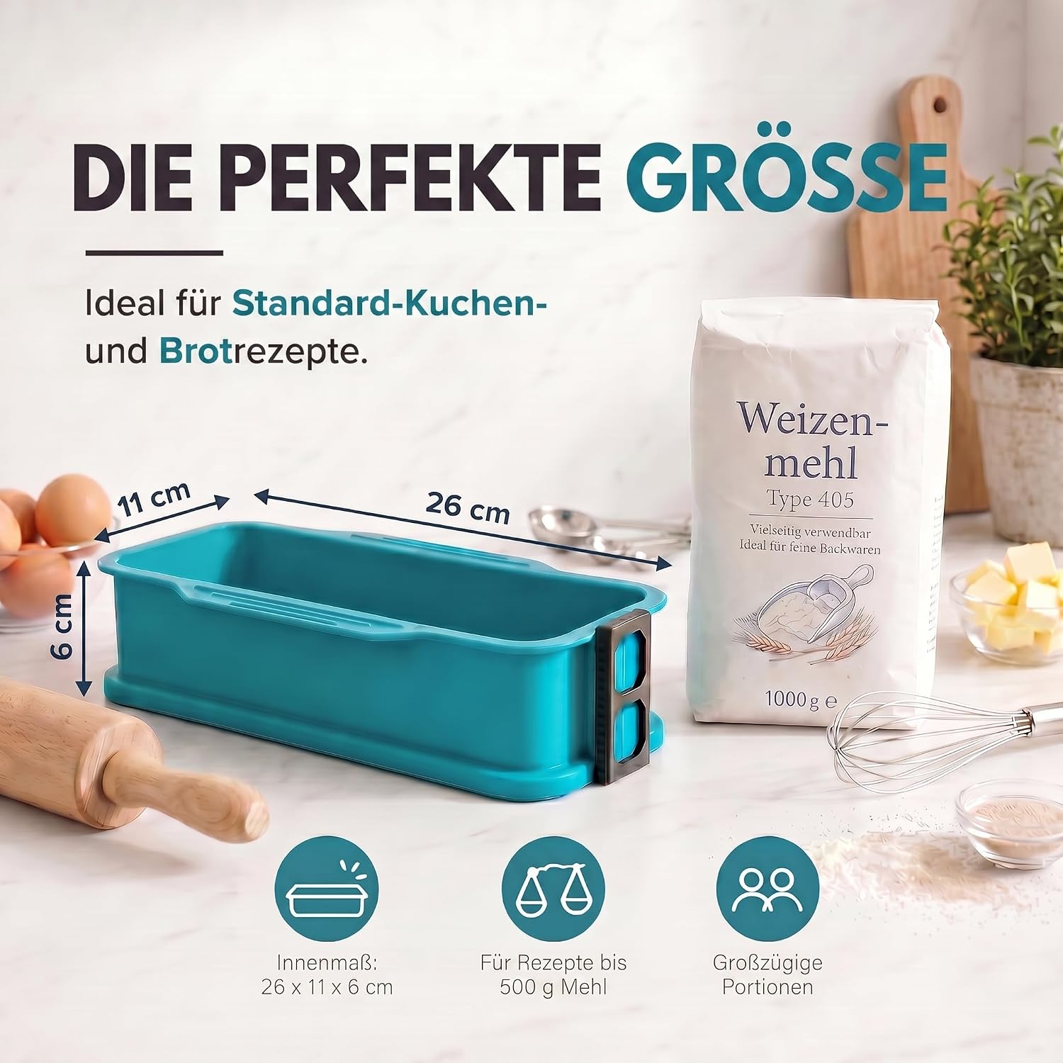 Silikon-Springform 23cm mit Glasboden – Auslaufsicher & Antihaft